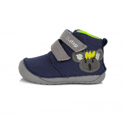 D.D. step barefoot chlapčenská detská plátená obuv 070-12 Royal Blue